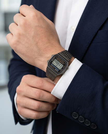 Casio A168 Black Digital Watch Classic Vintage Style | Water Resistant | 1 Year Warranty